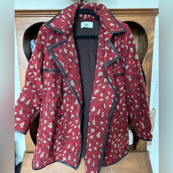 DV by Dolce Vita red leopard coat - Picture 2 of 2